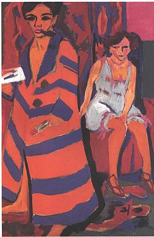 Self-Portrait with Model by Ernst Ludwig Kirchner